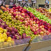 Mixed summer fruits at the grocery stands. High quality photo