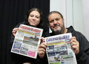 Juliana Hemili e Elencar Antonio, jornalistas e editores 
do Jornal Caderno do Bairro