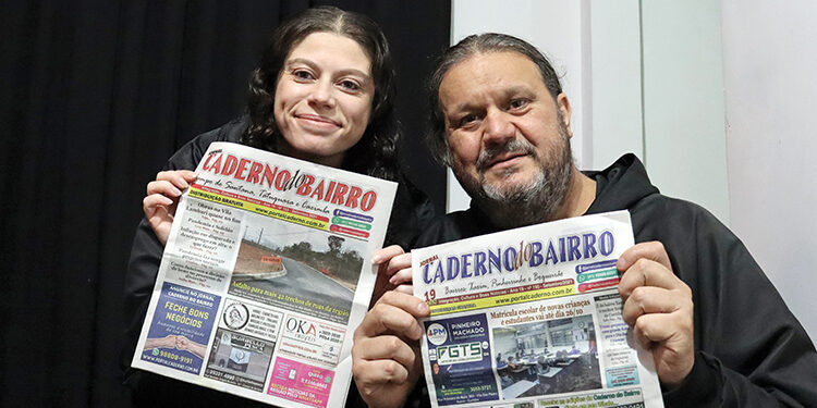 Juliana Hemili e Elencar Antonio, jornalistas e editores 
do Jornal Caderno do Bairro