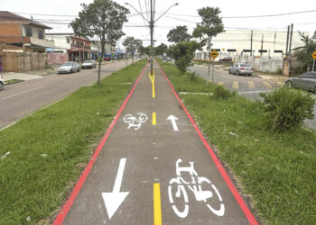 Prefeitura amplia estrutura para quem anda de bicicleta no Tatuquara.
Foto: Luiz Costa/SMCS