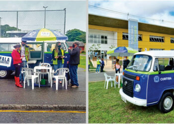 Na foto, o Fala Curitiba móvel na Praça Nelson Saternaski Monteiro, na Vila São Pedro (Xaxim), e também em frente à Regional do Tatuquara.