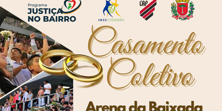 Inscrições para casamento coletivo gratuito de Curitiba estão abertas.