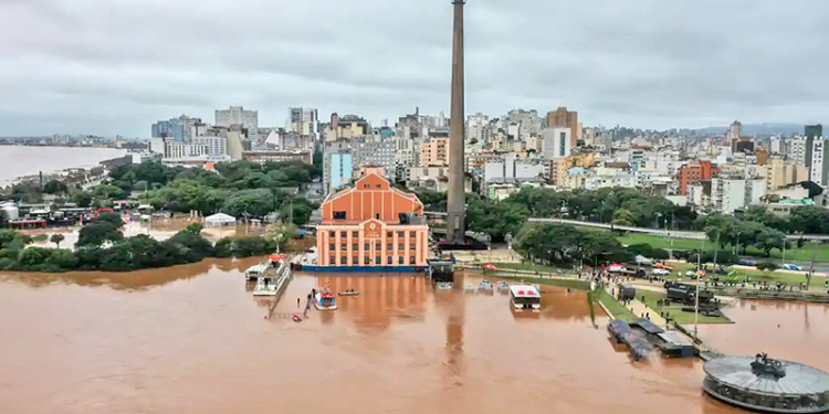 Porto Alegre, 03/05/2024, Rio Guaíba, usina do gasômetro, em Porto Alegre após chuva intensa. Foto: Gilvan Rocha/Agência Brasil