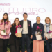 O prefeito Eduardo Pimentel, ao lado da primeira-dama do município, Paula Mocellin, e da primeira-dama do Estado, Luciana Saito Massa, realizou o lançamento oficial da campanha Outubro Rosa. Foto: Hully Paiva/SECOM