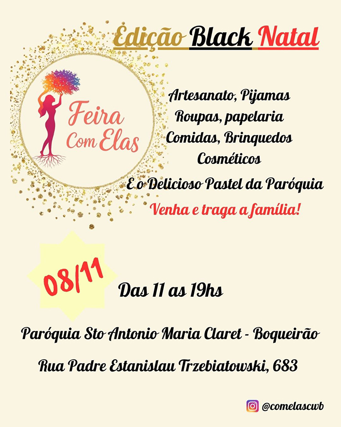 Cartaz da Edição Black Natal, onde haverá artesanato, moda e produtos, representando o evento no Boqueirão.