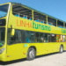 Ônibus double-decker da Linha Turismo em Curitiba, com vista panorâmica do alto