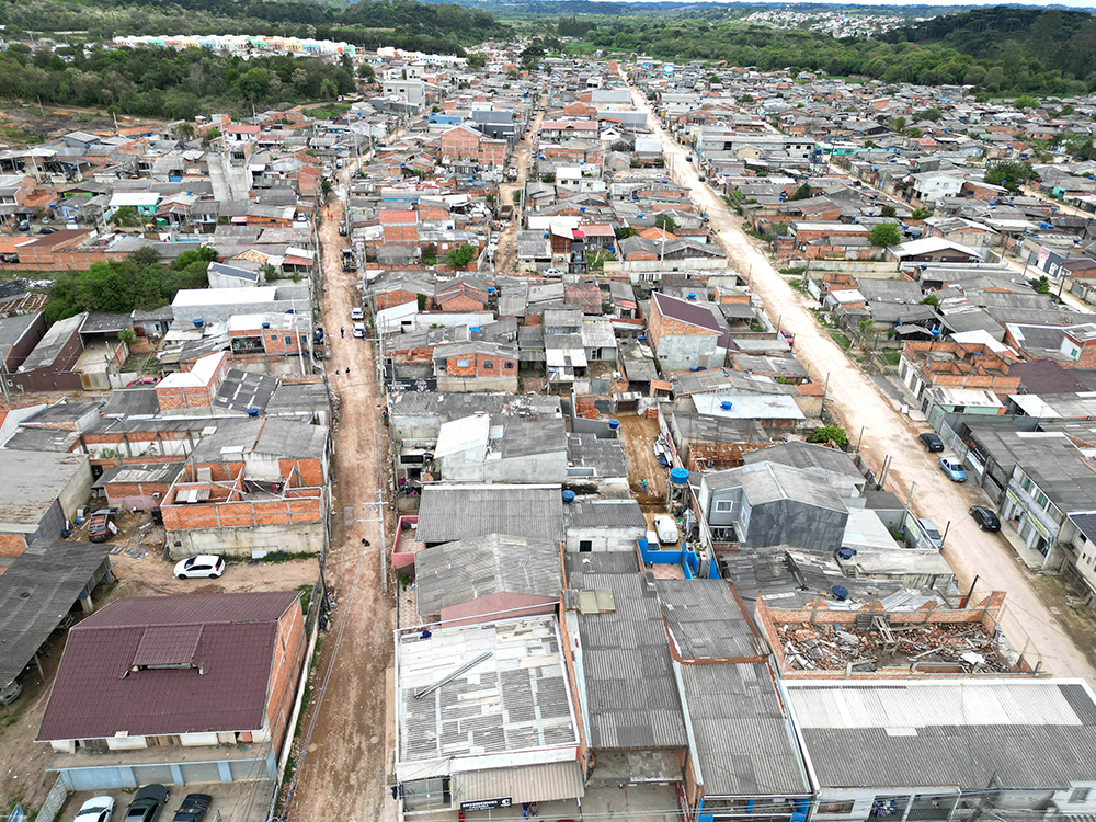 Vista de cima da Vila 29 De Outubro no Caximba, em Curitiba. 
