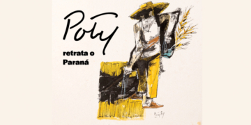 Vista da exposição "Poty retrata o Paraná" no Salão Nobre da Assembleia Legislativa, com gravuras do artista.