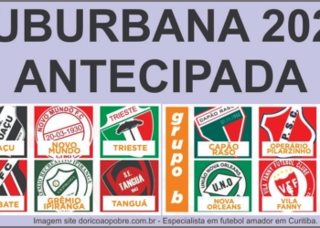 Jogadores em campo durante partida do Campeonato Amador Suburbana de Curitiba.