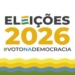 Banner das Eleições 2026 com o slogan #votonademocracia