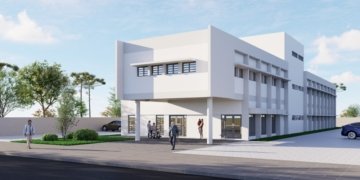 Projeto da nova Unidade Básica de Saúde do Caximba em Curitiba com estrutura ampliada